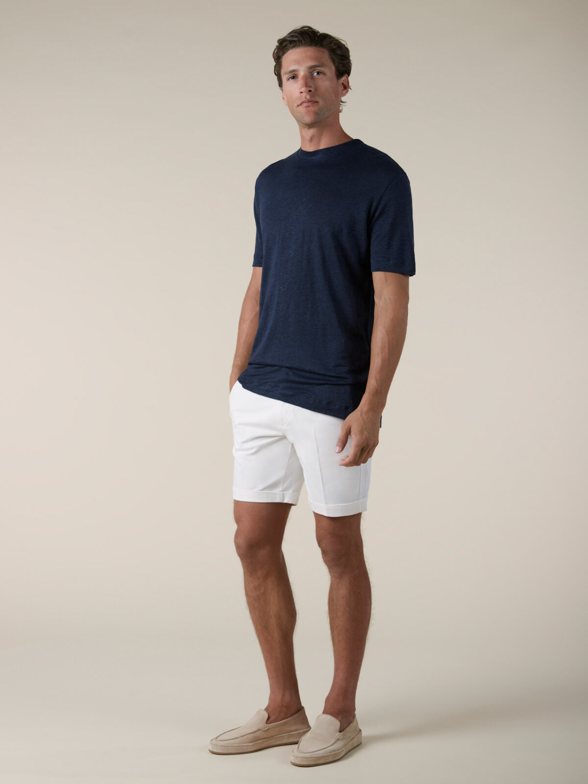 Navy Linen City T-shirt