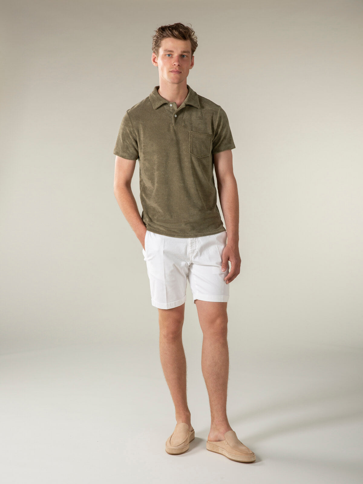 Badstof Polo Olive