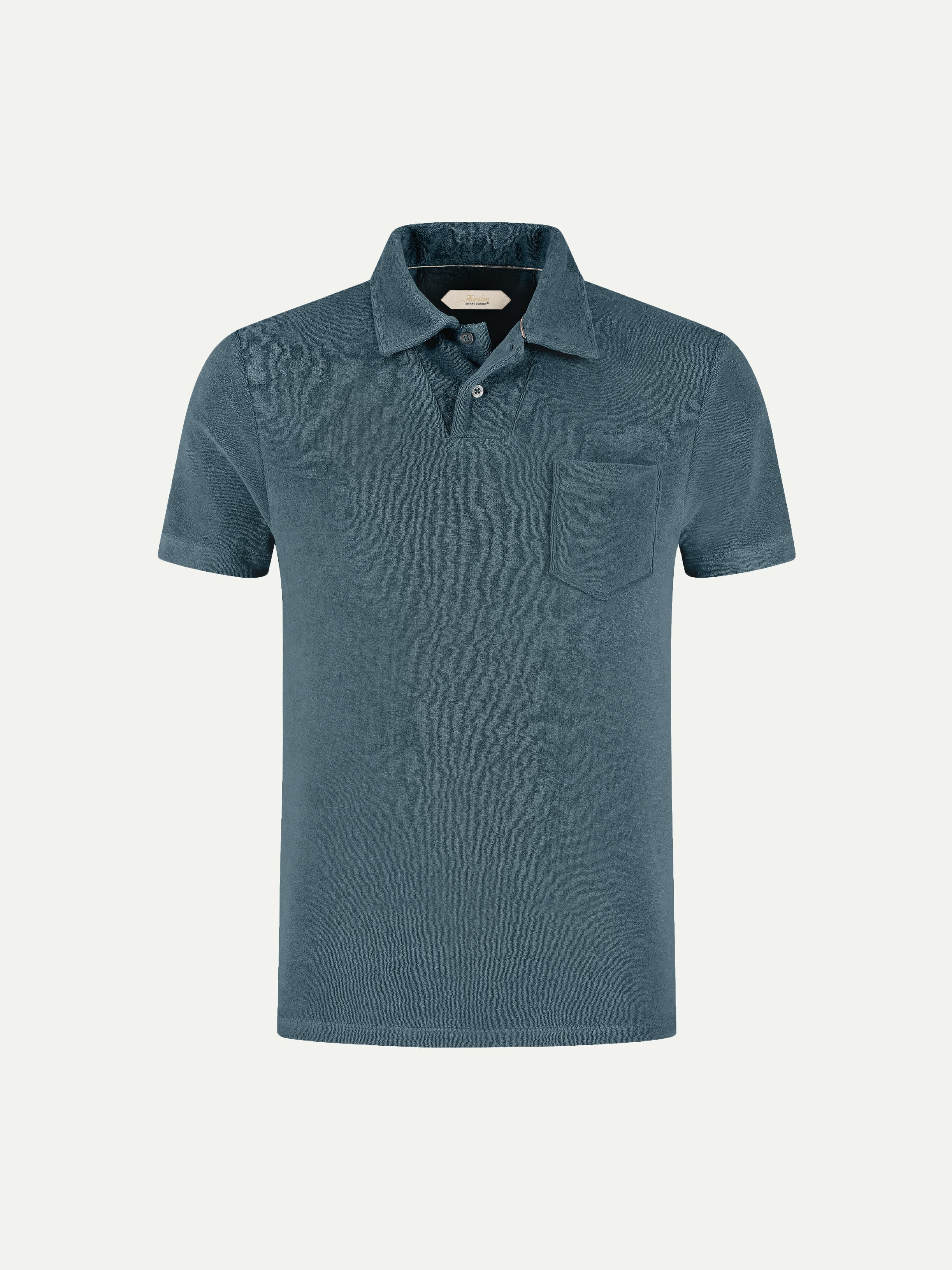 Sea Green Terry Towelling Polo Shirt