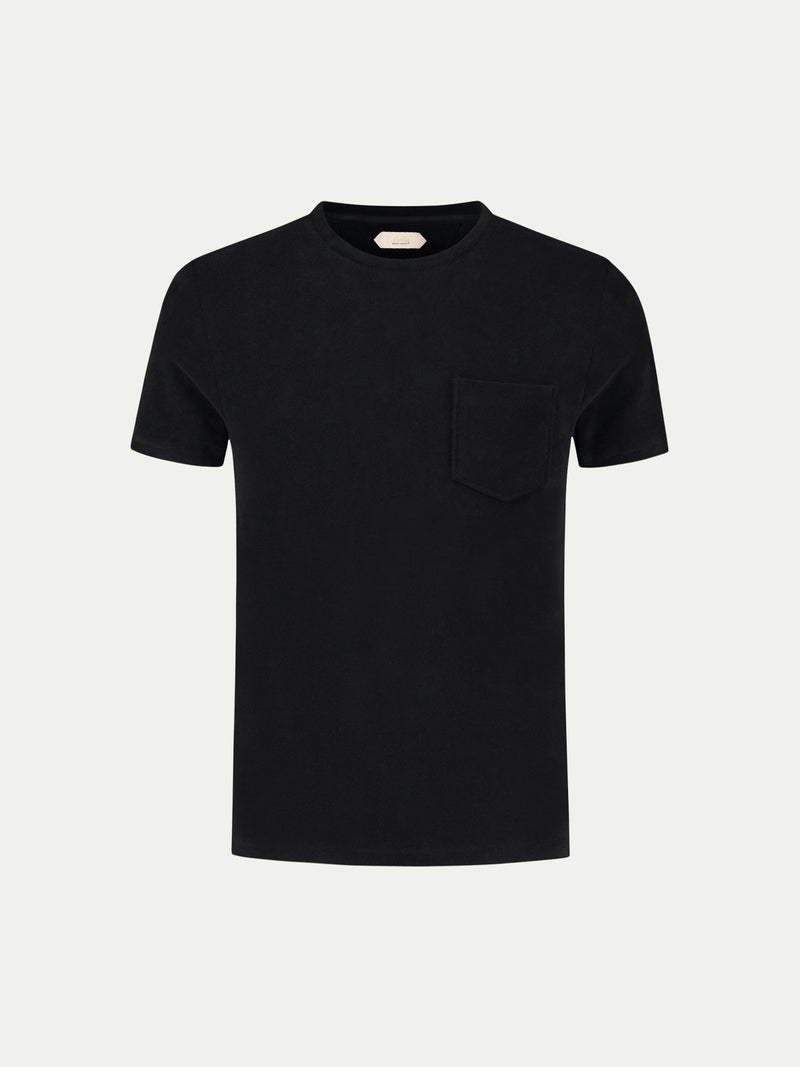 Badstof T-Shirt Zwart
