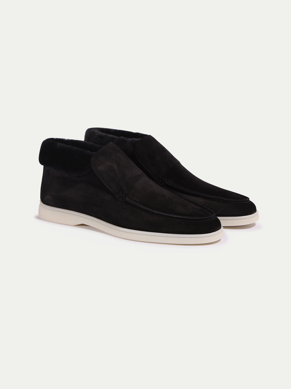 Black City Loafer with Shearling Aurelien
