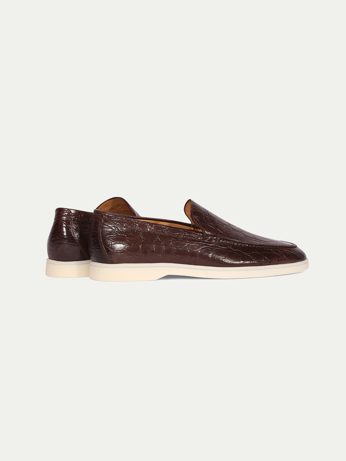 Brown Crocodile Yacht Loafers Aurelien