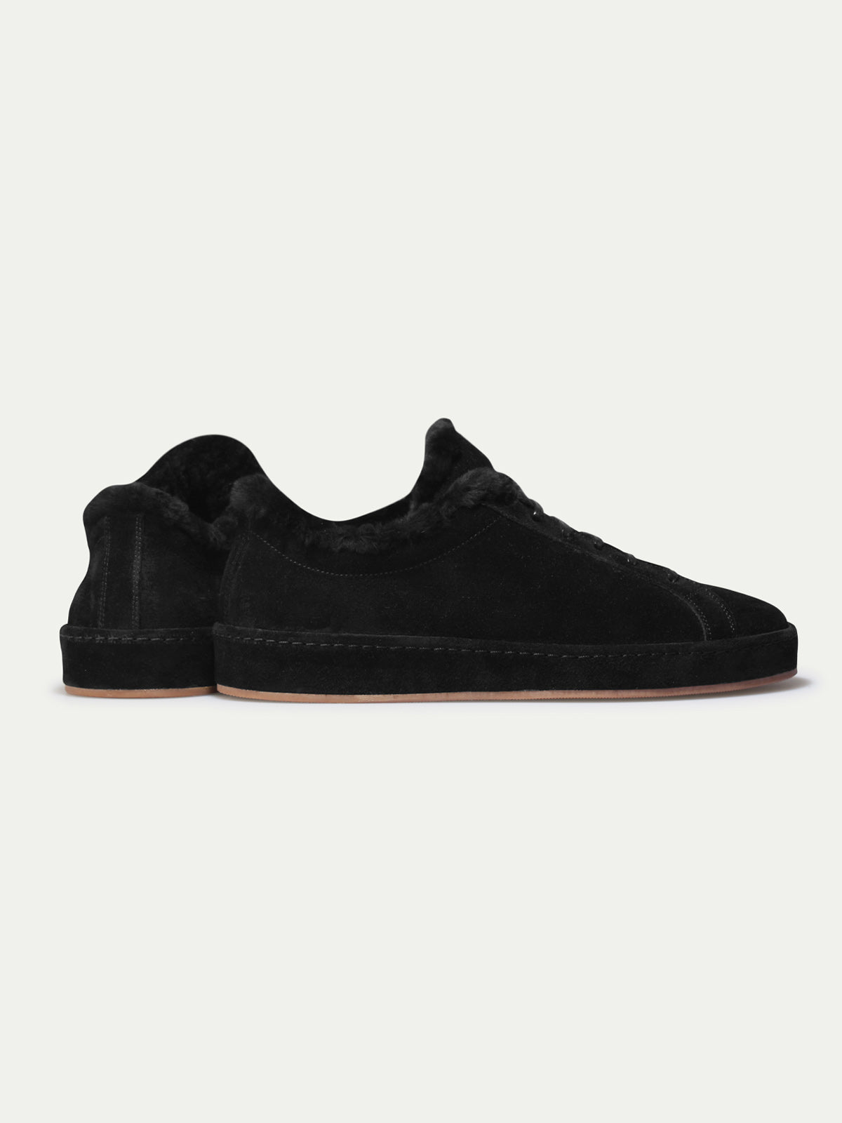 Shearling-lined Black Voyager Sneaker