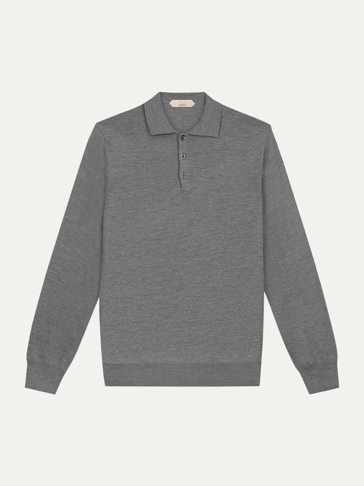 Extrafine Merino Polo Donkergrijs 