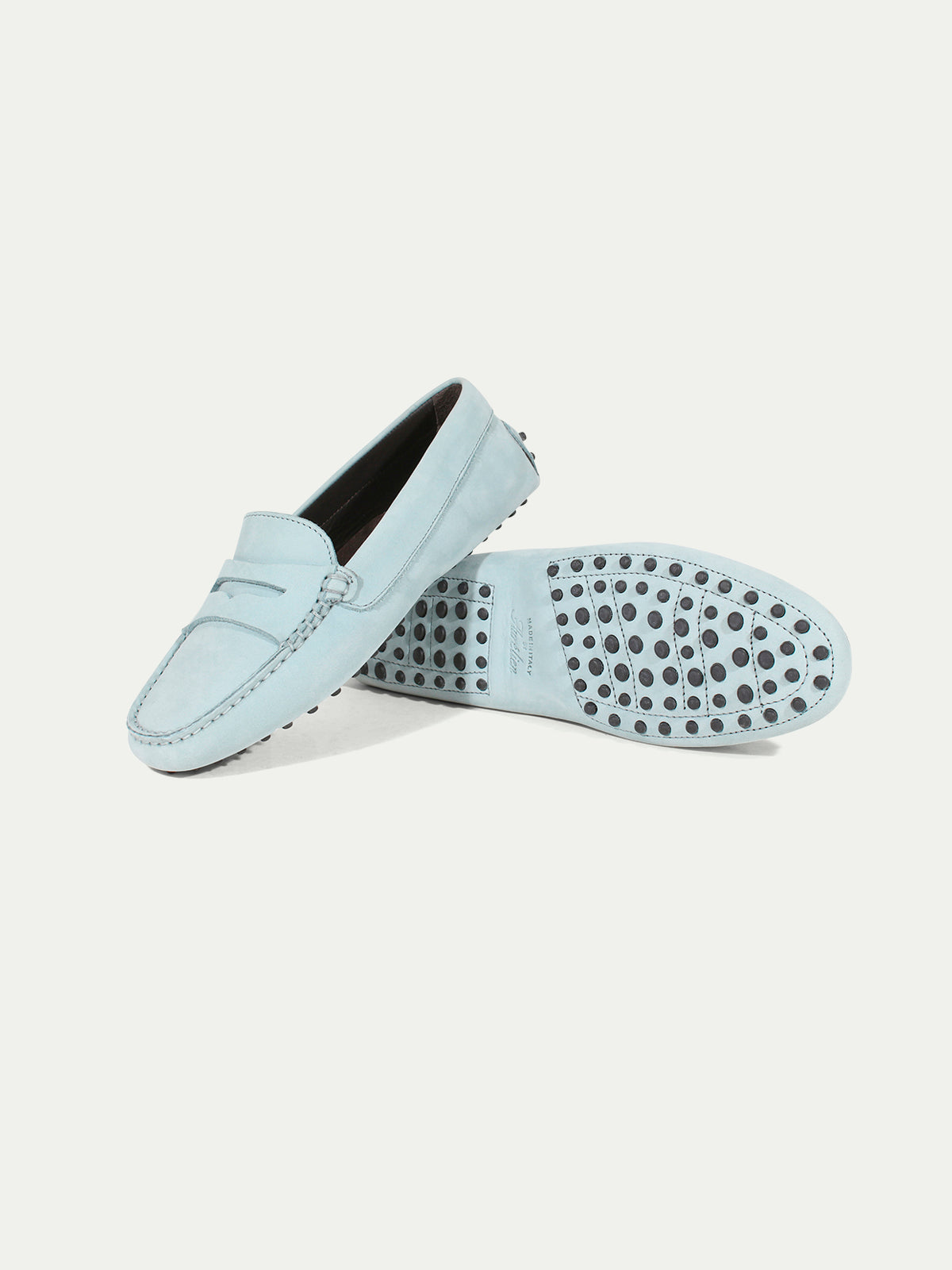 Lichtblauw nubuck driving shoes