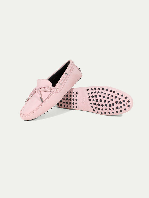 Roze nubuck driving shoes