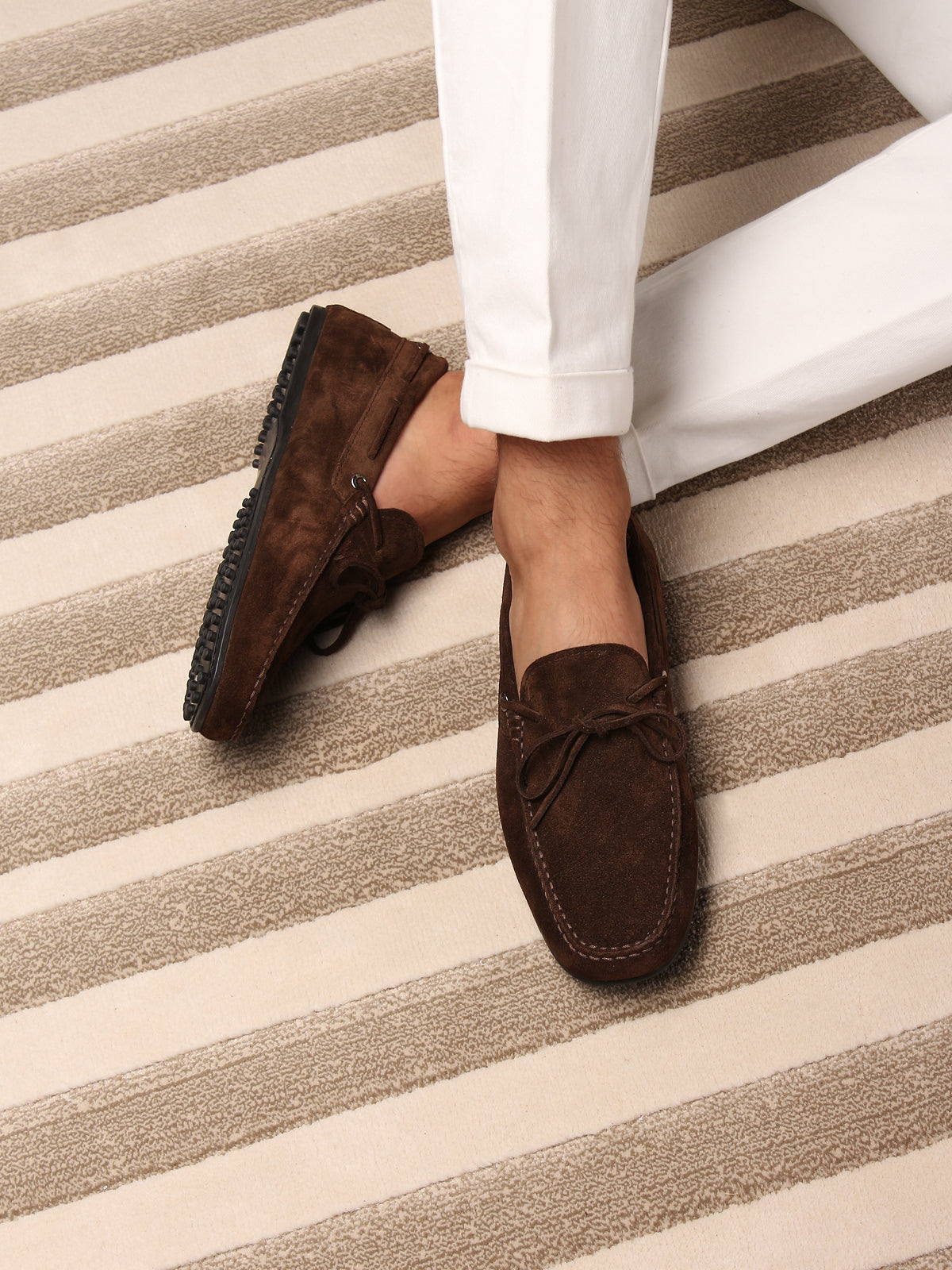 Chocoladebruin Suède City driving shoes