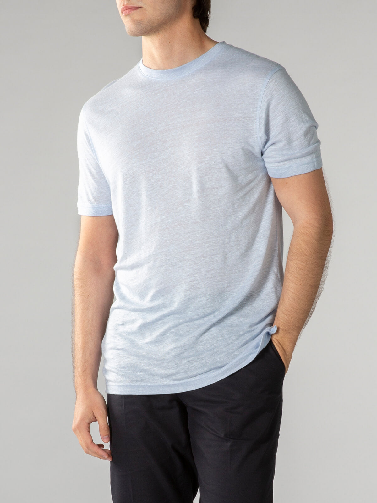 Light Blue Linen T-shirt