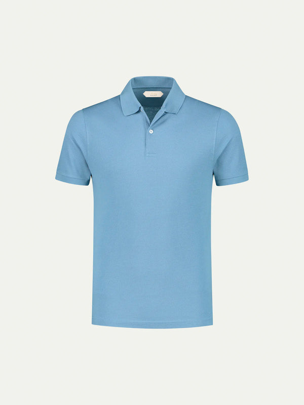 Middenblauw polo shirt