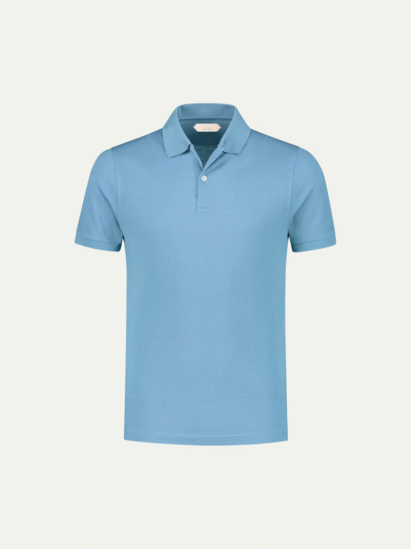 Middenblauw polo shirt