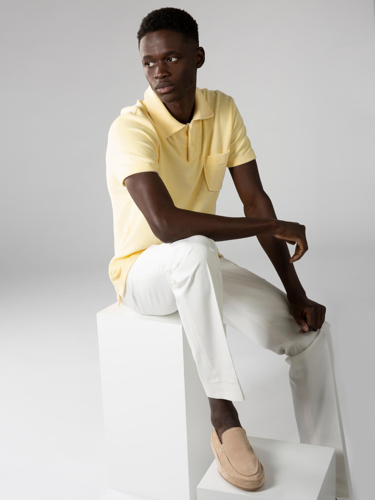 Aurélien | Yellow Terry Towelling Polo Shirt