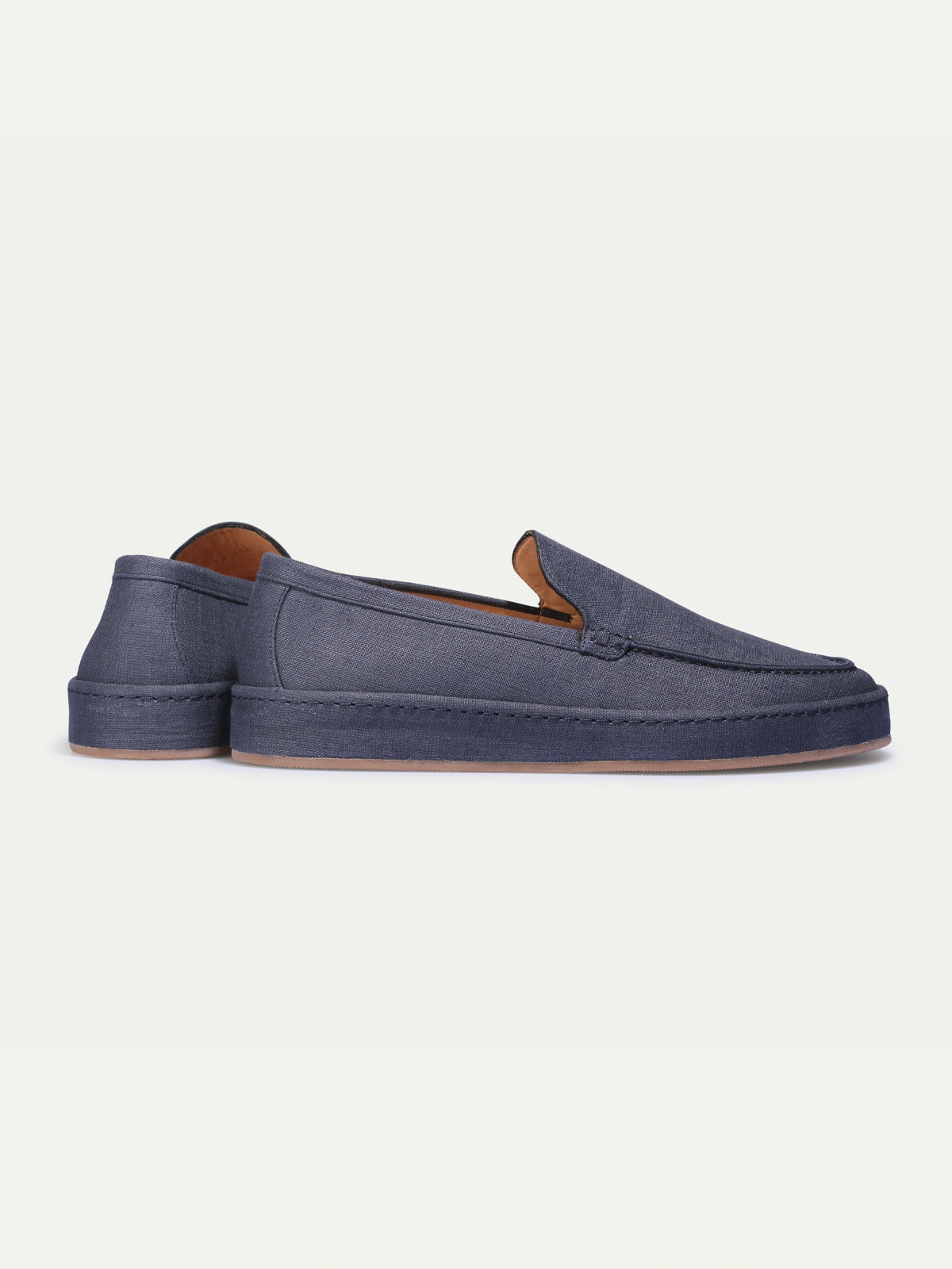 Navy Linen Voyager Loafer