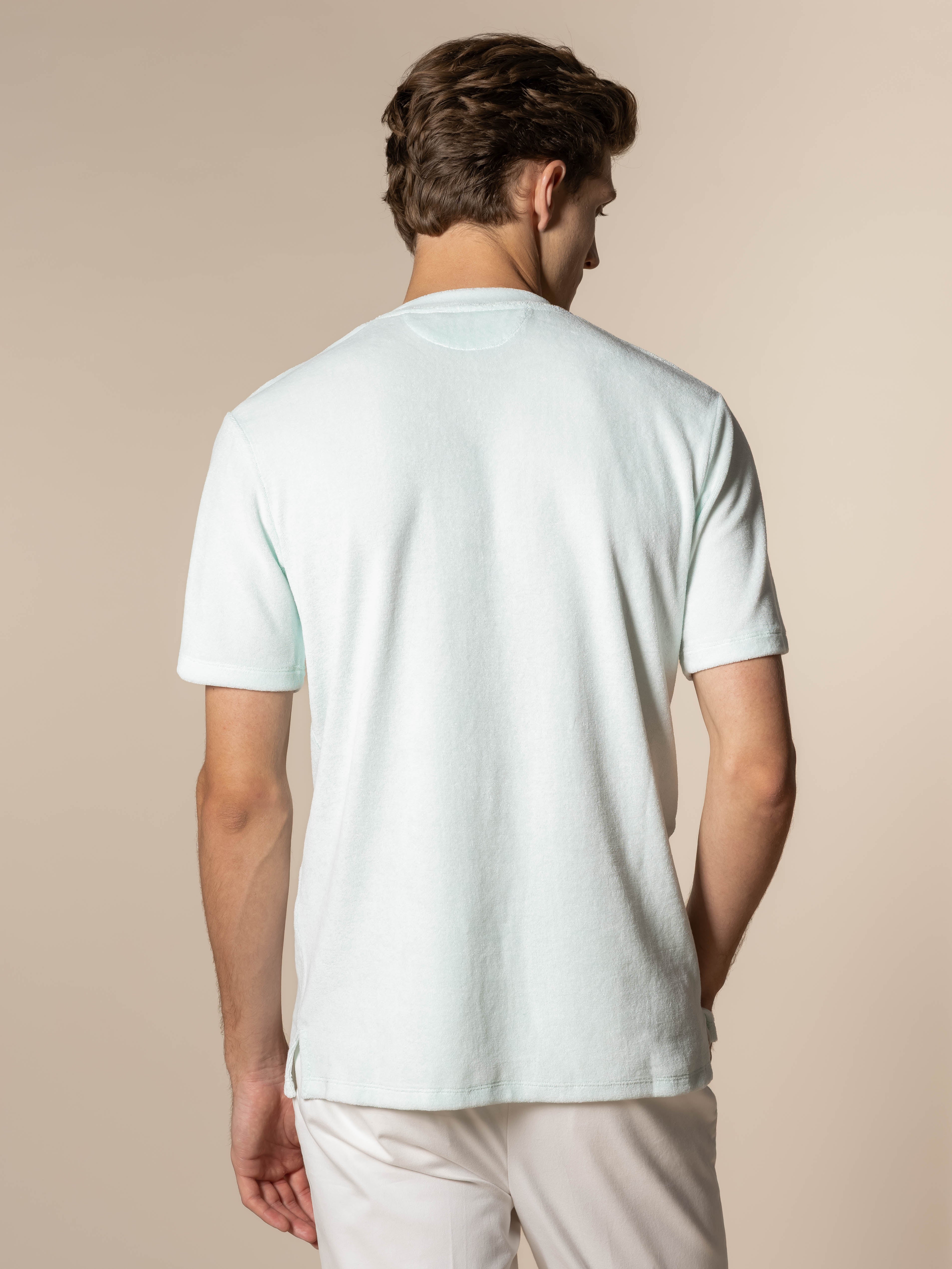 Light Aqua Terry Towelling T-Shirt