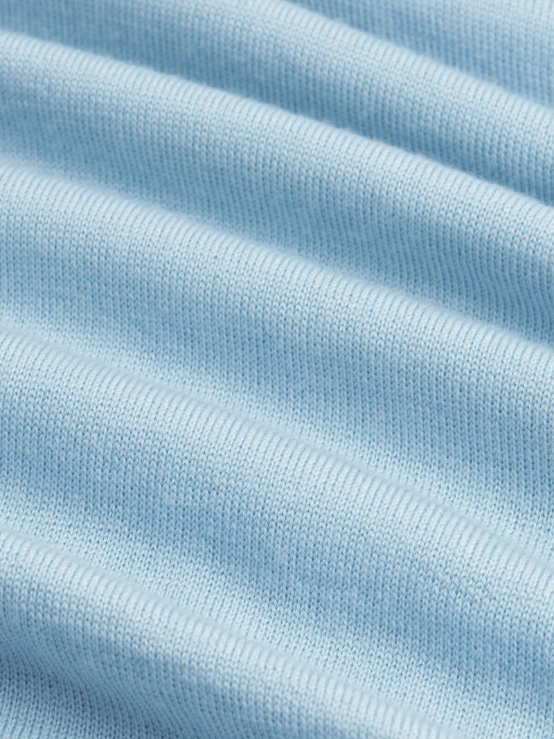 Extrafine Merino Polo Light Blue