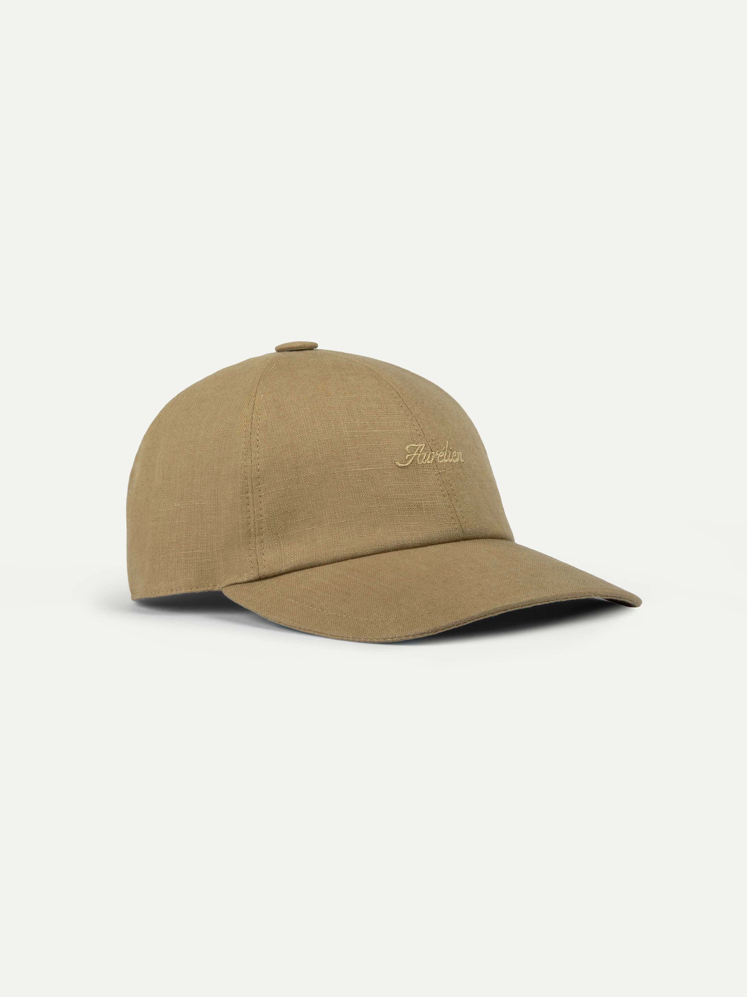 Dark Taupe Linen Baseball Cap