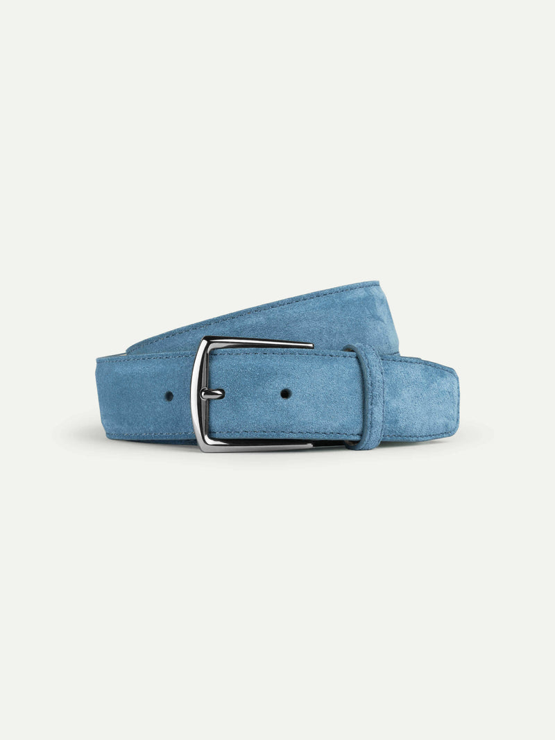 Sapphire Blue Suede Leather Belt