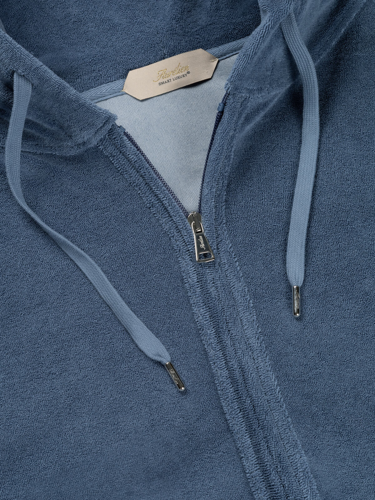 Steel Blue Terry Towelling Zipper Vest