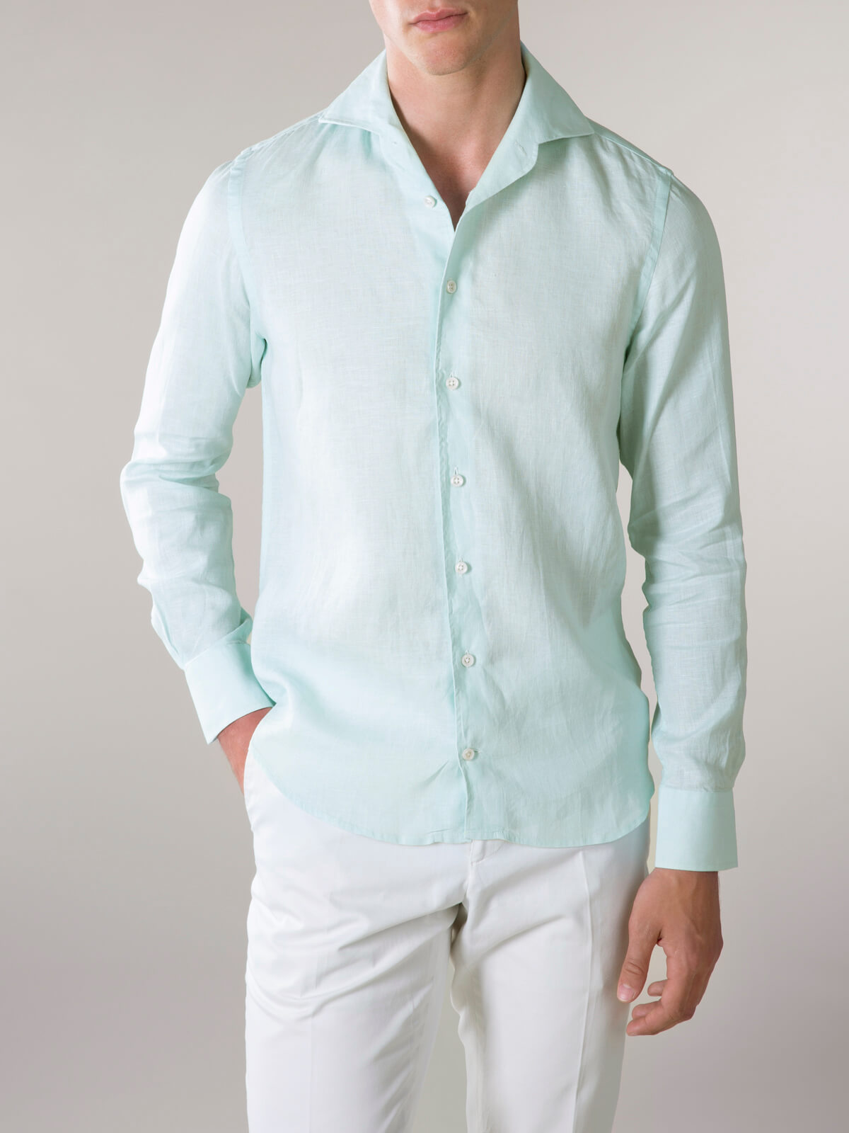 Light Green Linen Seaside Shirt