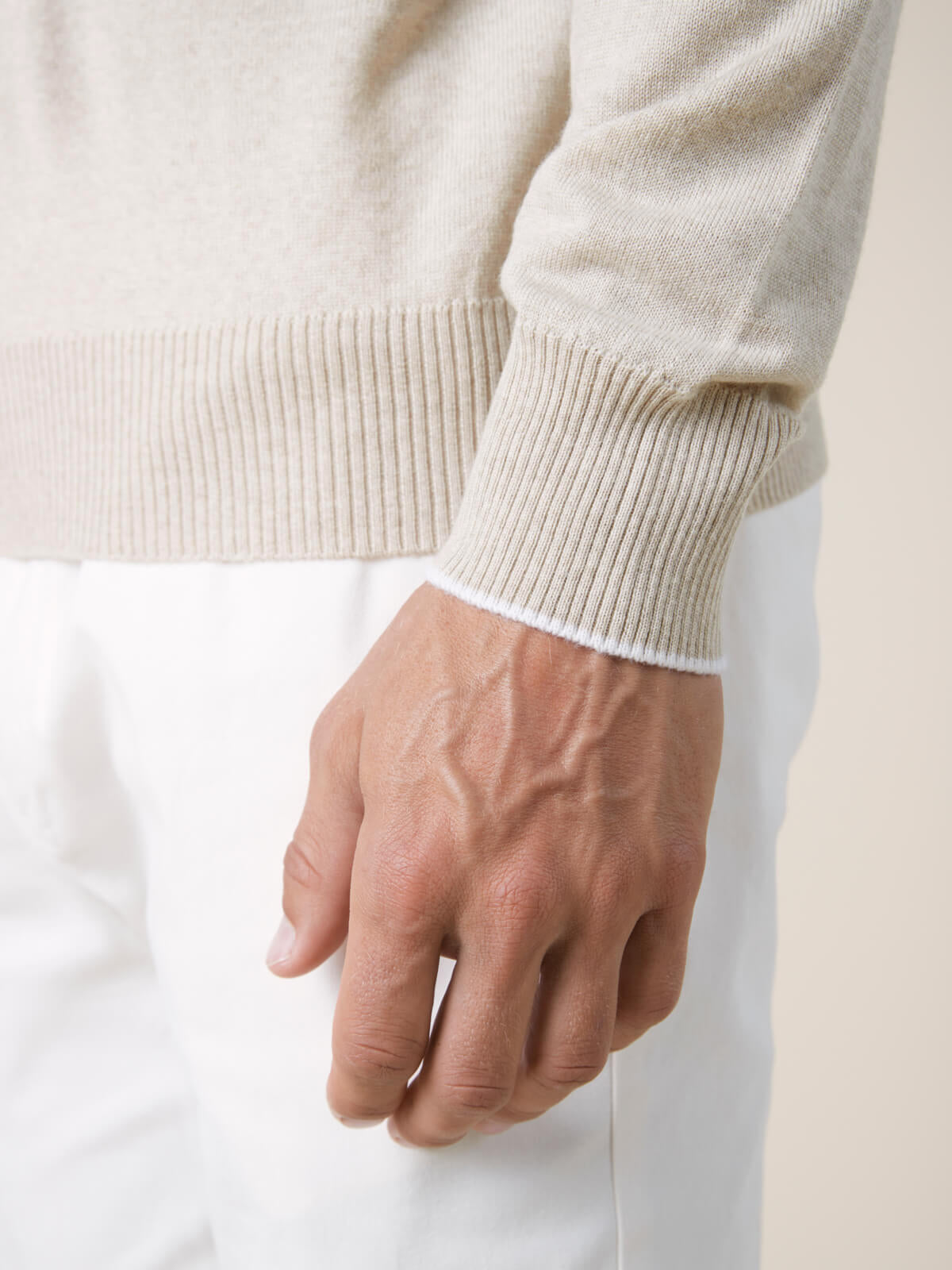 Light Beige Two Tone City Crew