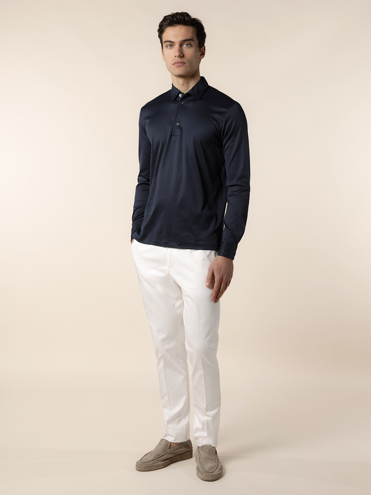 AUR1 Longsleeve Polo Navy