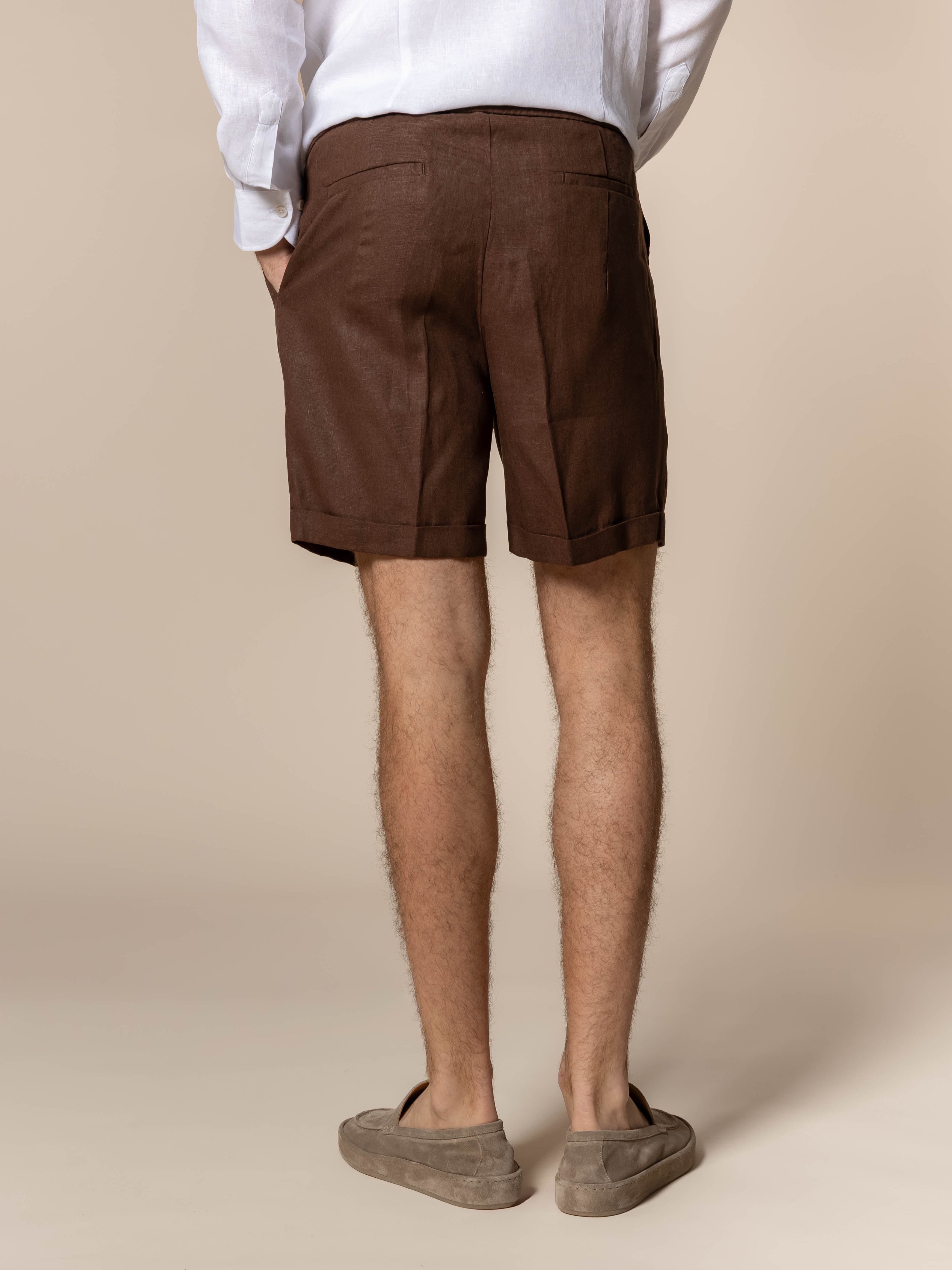 Chocolate Linen Seaside Shorts