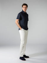 Navy Linen Polo Shirt