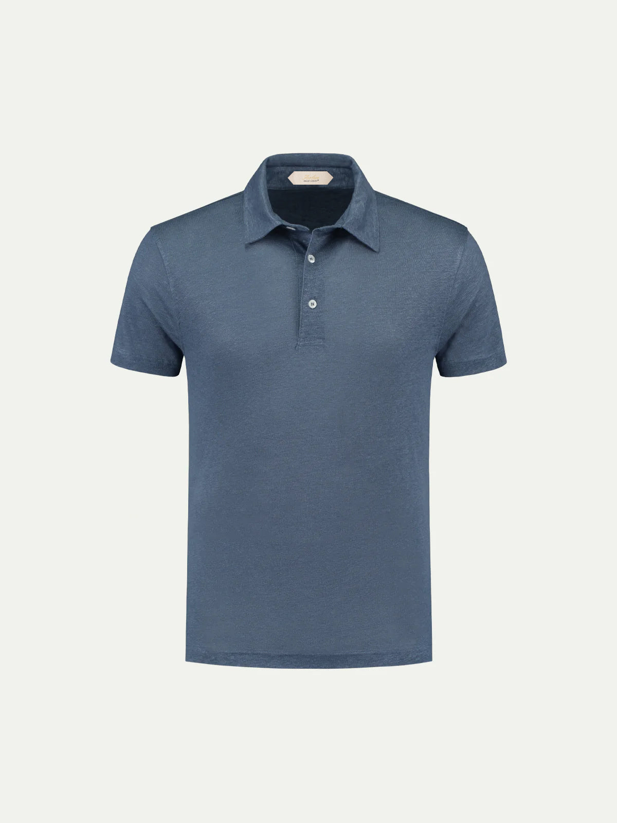 Steel Blue Linen Polo Shirt