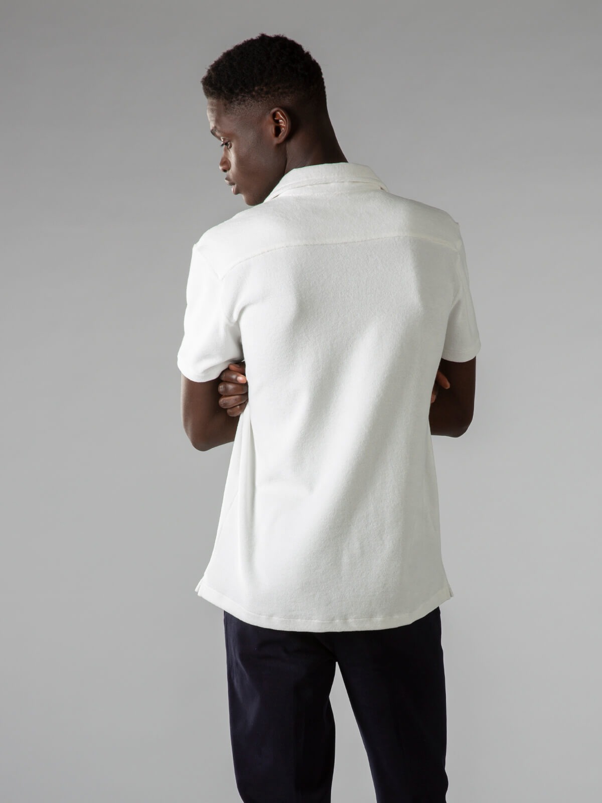 White Terry Towelling Resort Shirt