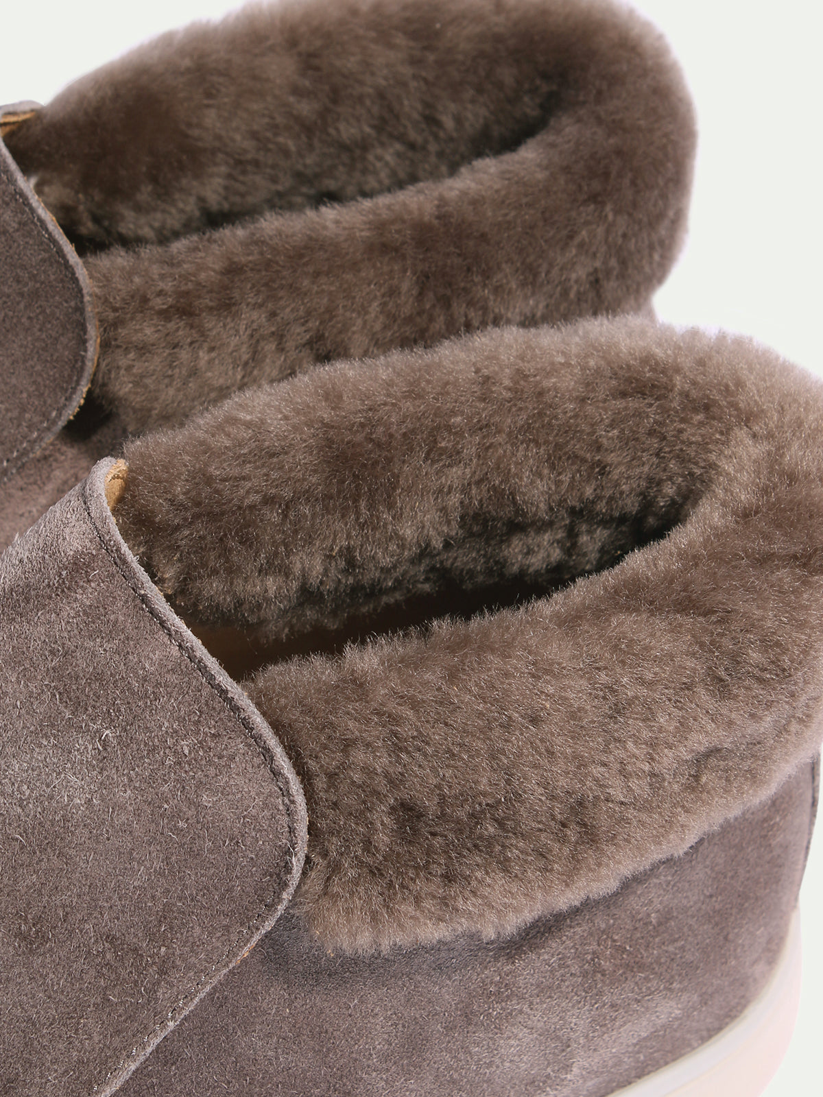 Ash Grey City Loafer with Shearling Aurelien