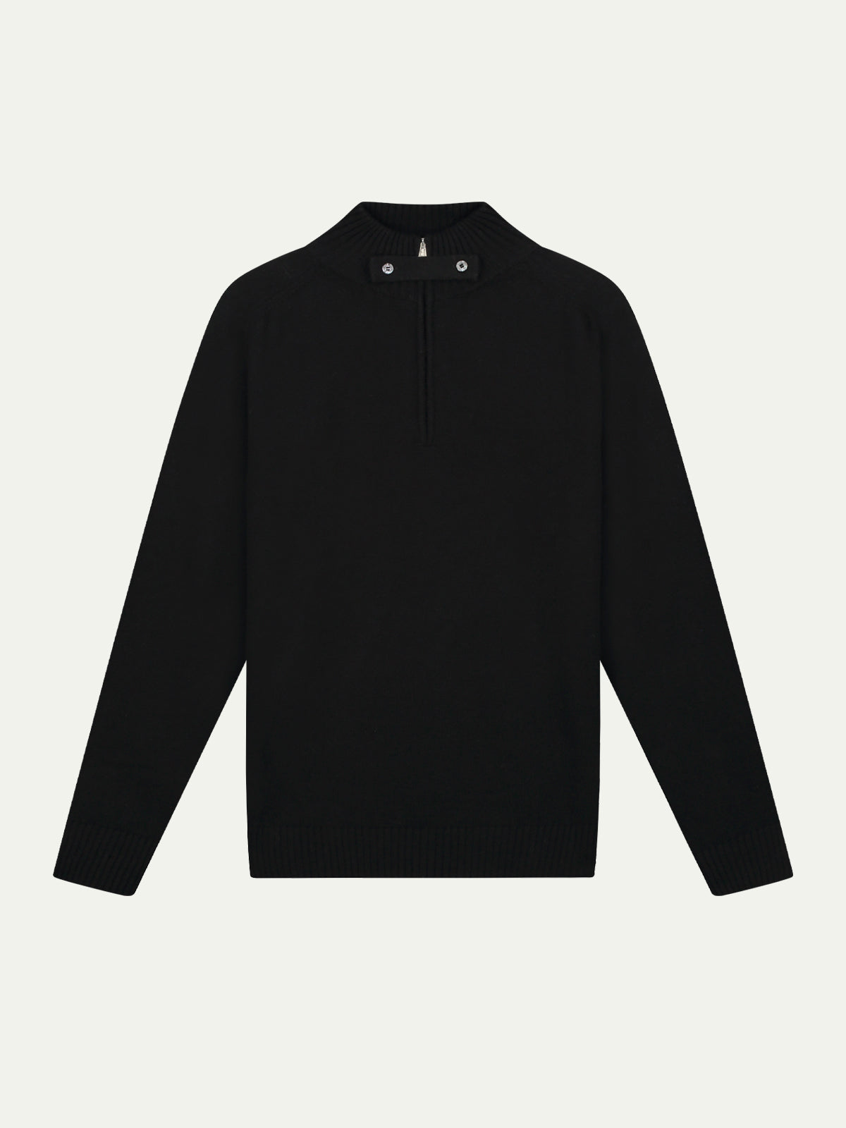 Black Voyager Zip-up Sweater