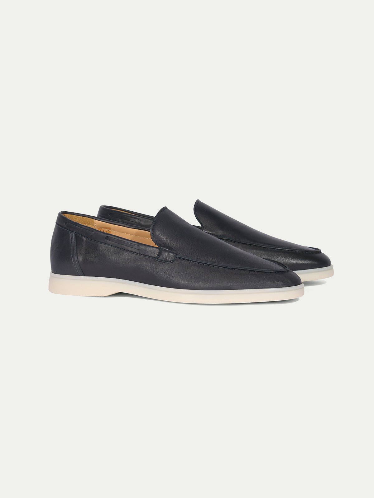 Navy Leather Yacht Loafers Aurelien