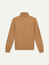 Dolcevita Cable Knit Sweater Gold