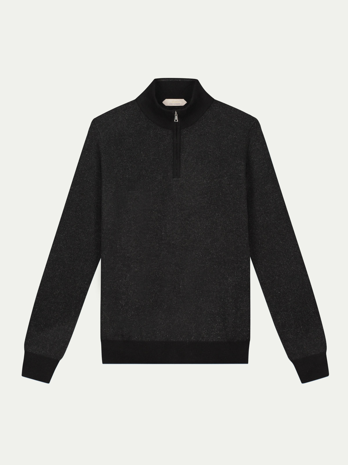 Black Jaquard Zipper Sweater