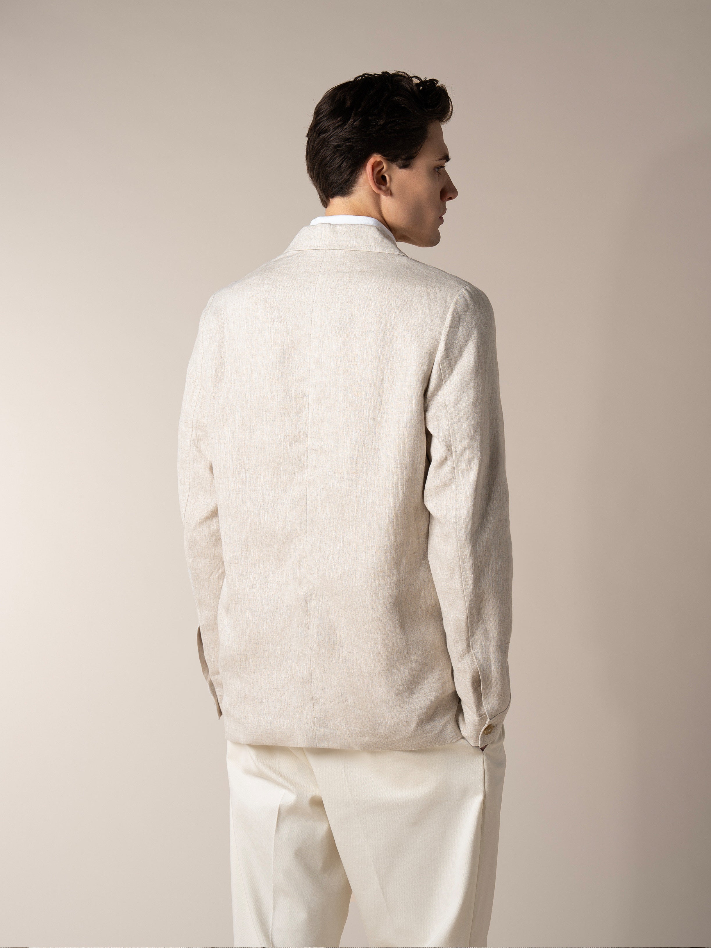 Beige Linen Leisure Blazer