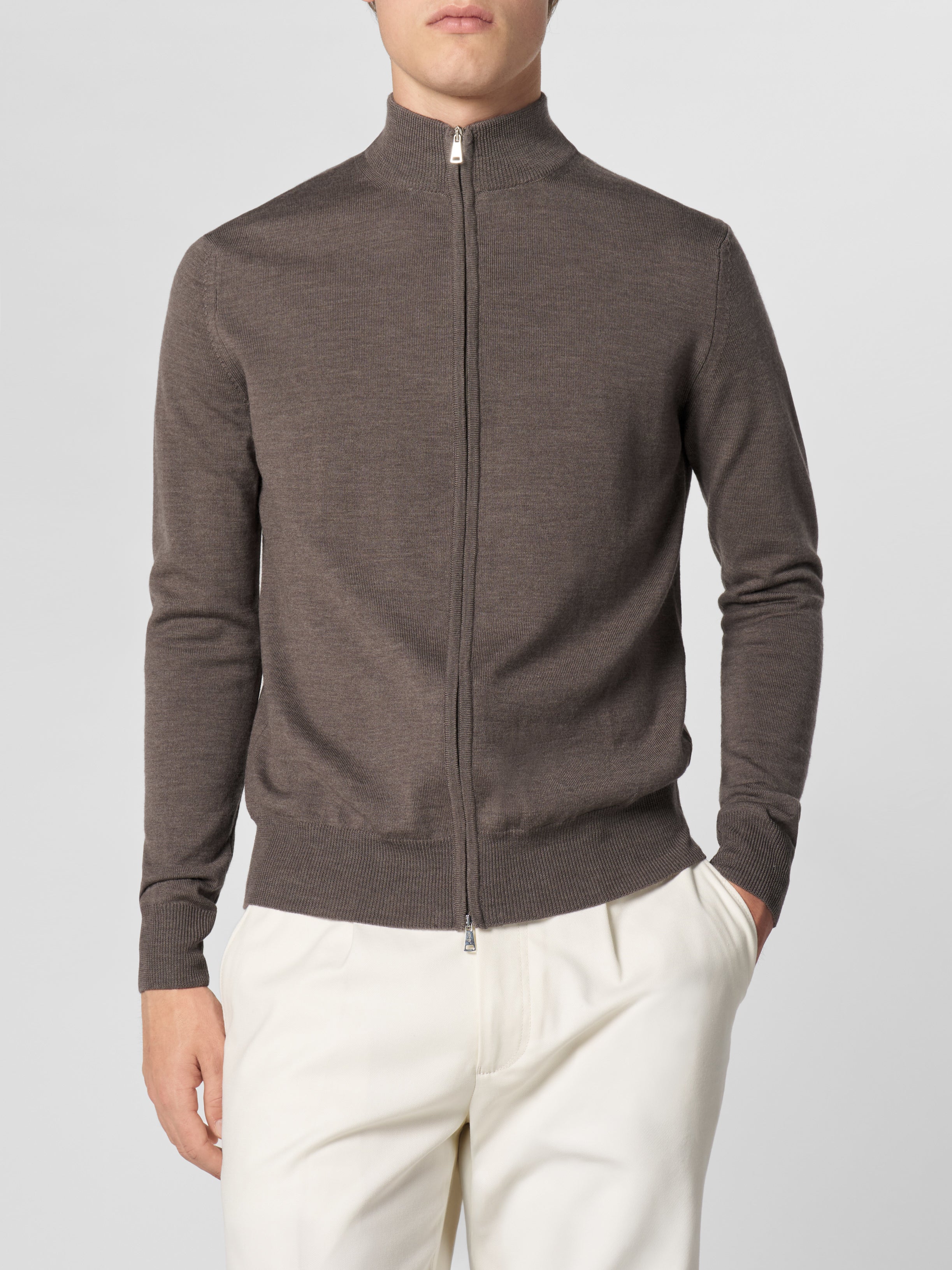 Extrafine Merino Zipper Vest Ash Grey