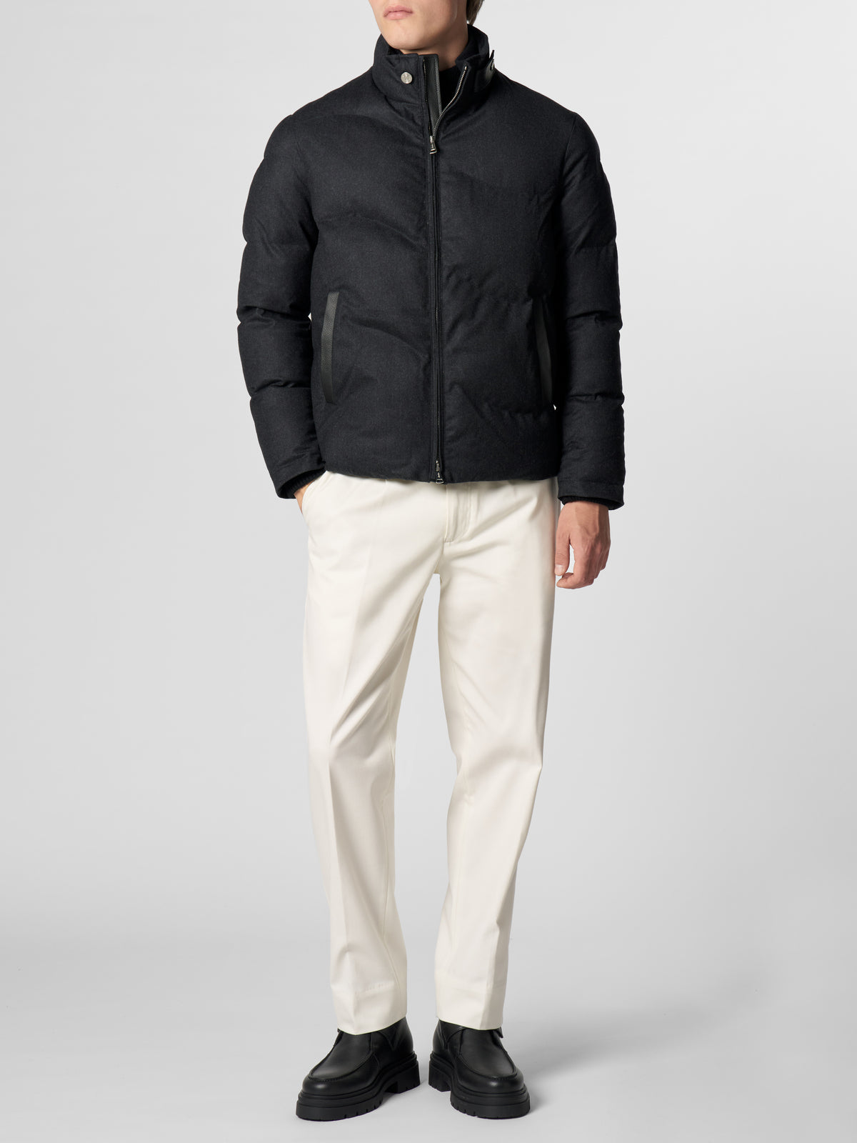 Charcoal Wave Puffer Jacket