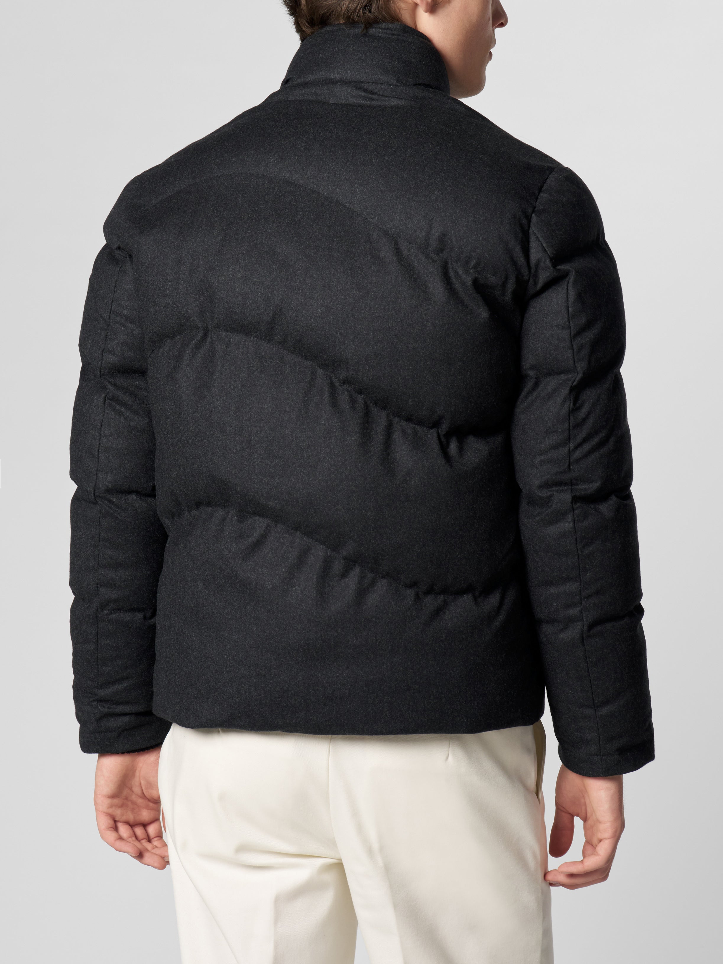 Charcoal Wave Puffer Jacket