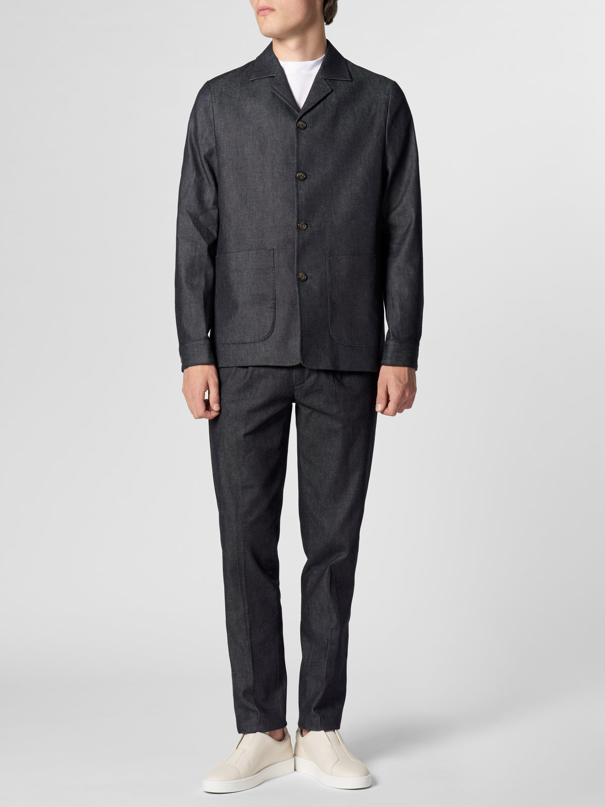 Dark Blue Denim Leisure Blazer