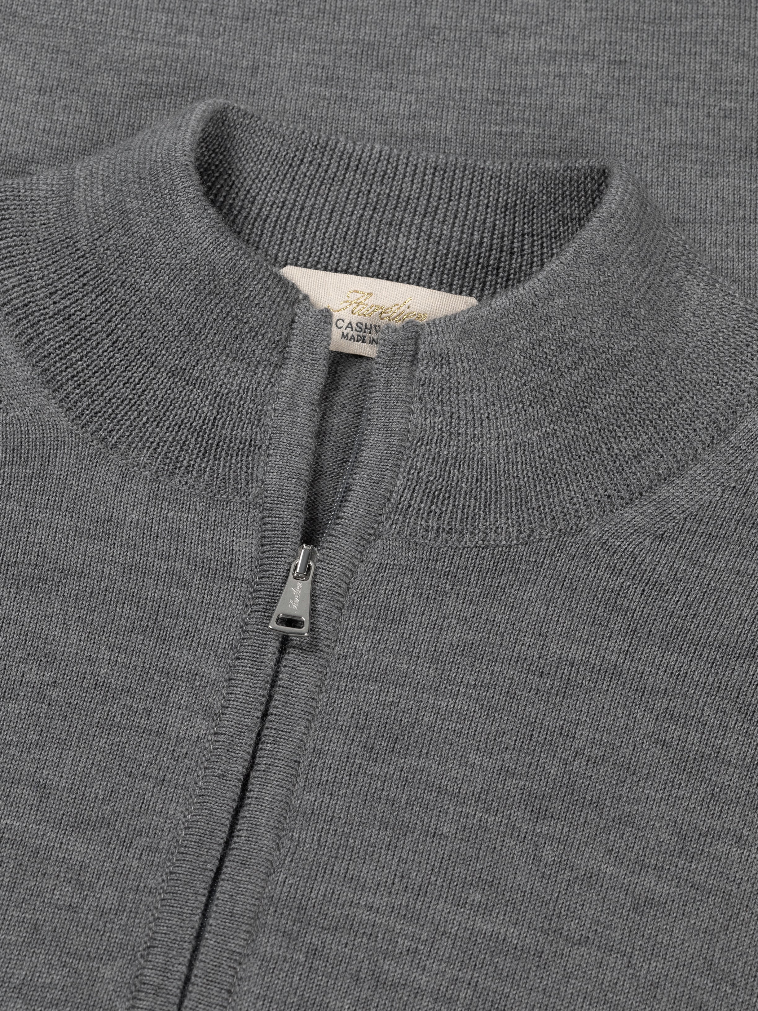 Extrafine Merino Zipper Sweater Dark Grey