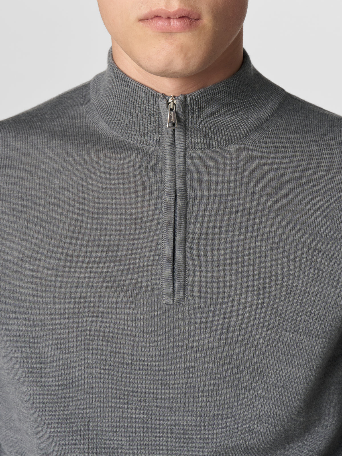 Extrafine Merino Zipper Sweater Dark Grey