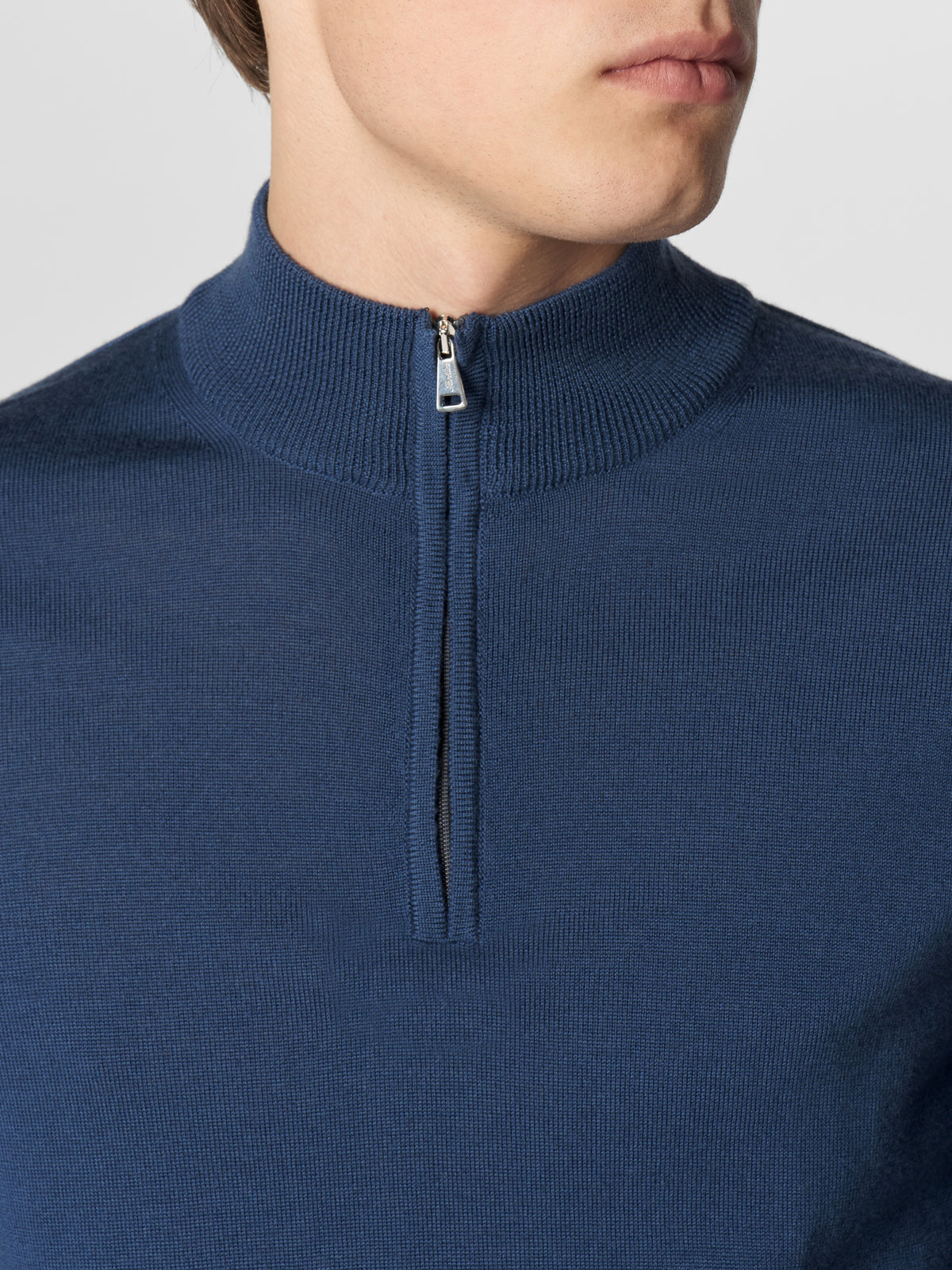 Extrafine Merino Zipper Sweater Sargasso Blue