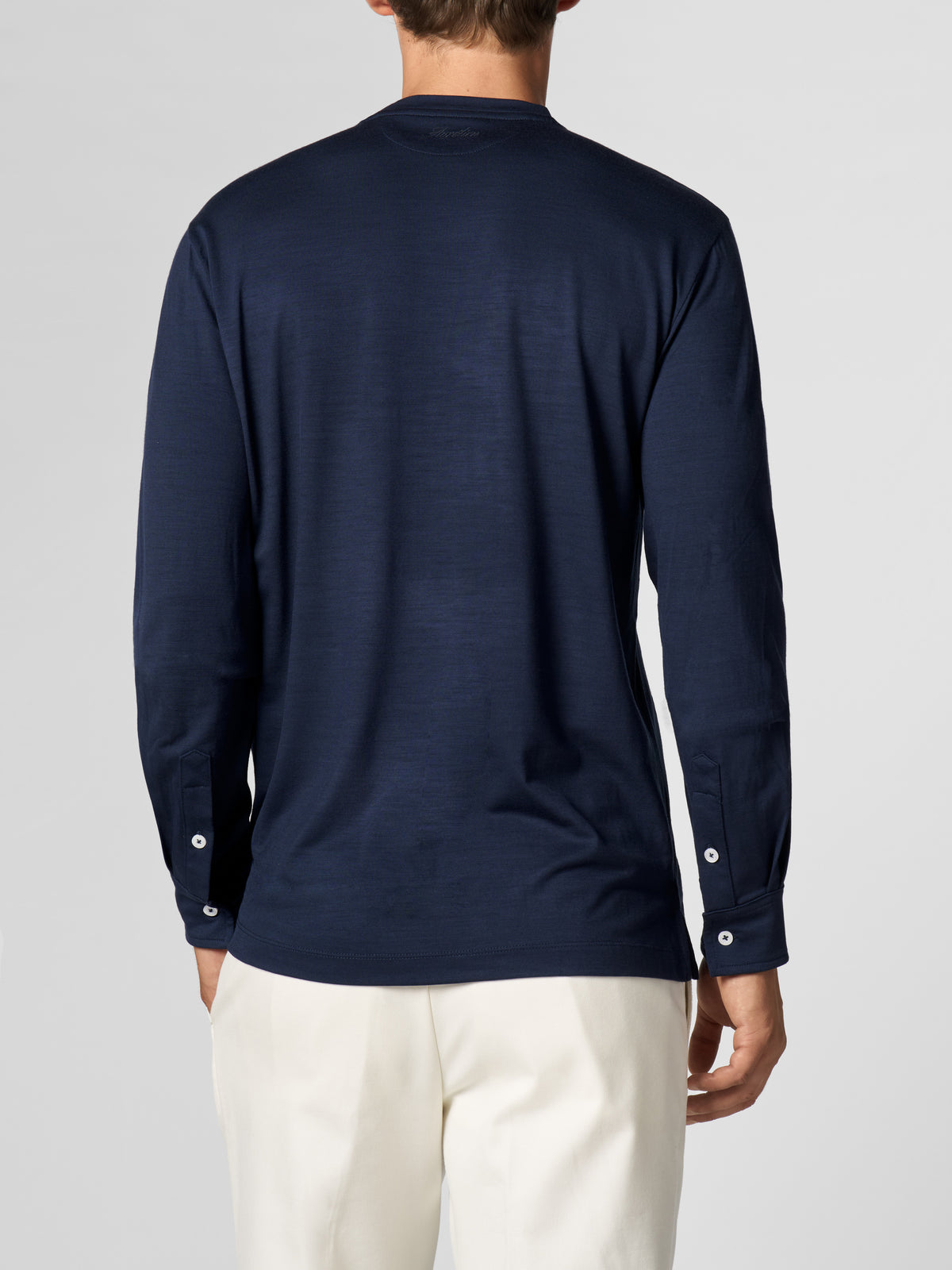 Navy 120s Wool Longsleeve