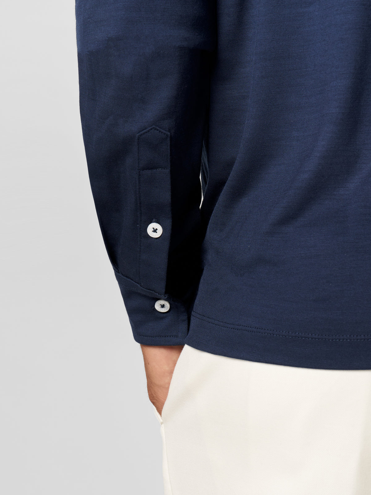 Navy 120s Wool Longsleeve