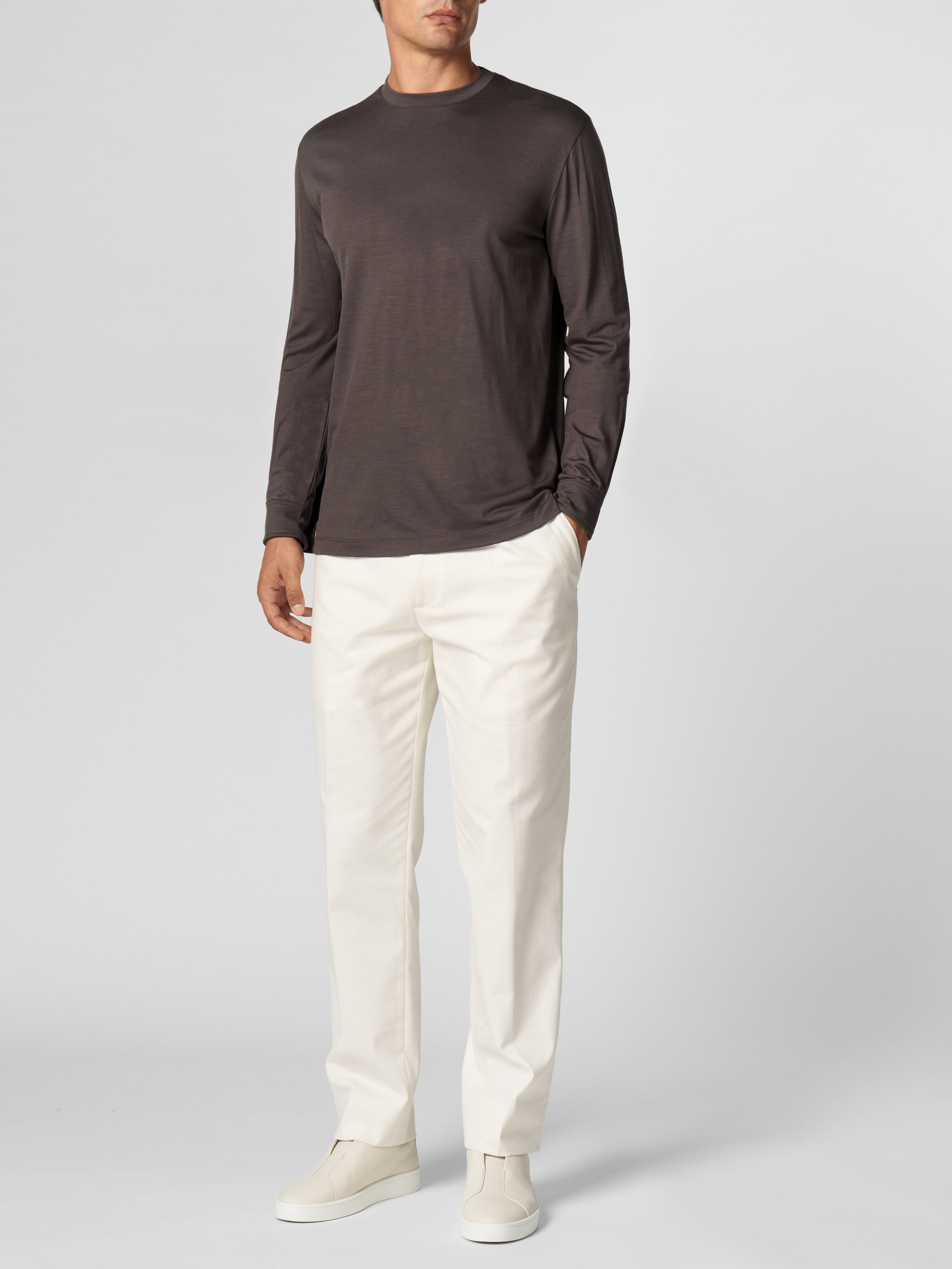 Taupe 120s Wool Longsleeve