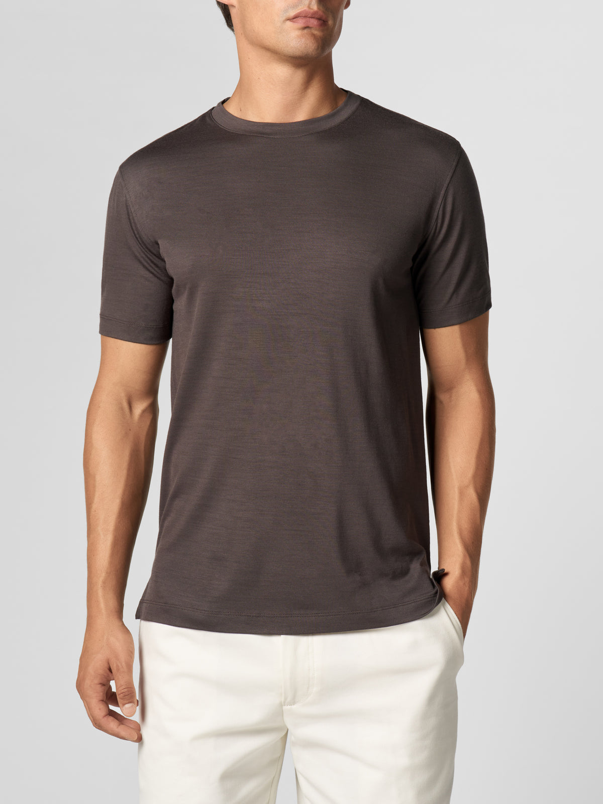 Taupe 120s Wool T-Shirt