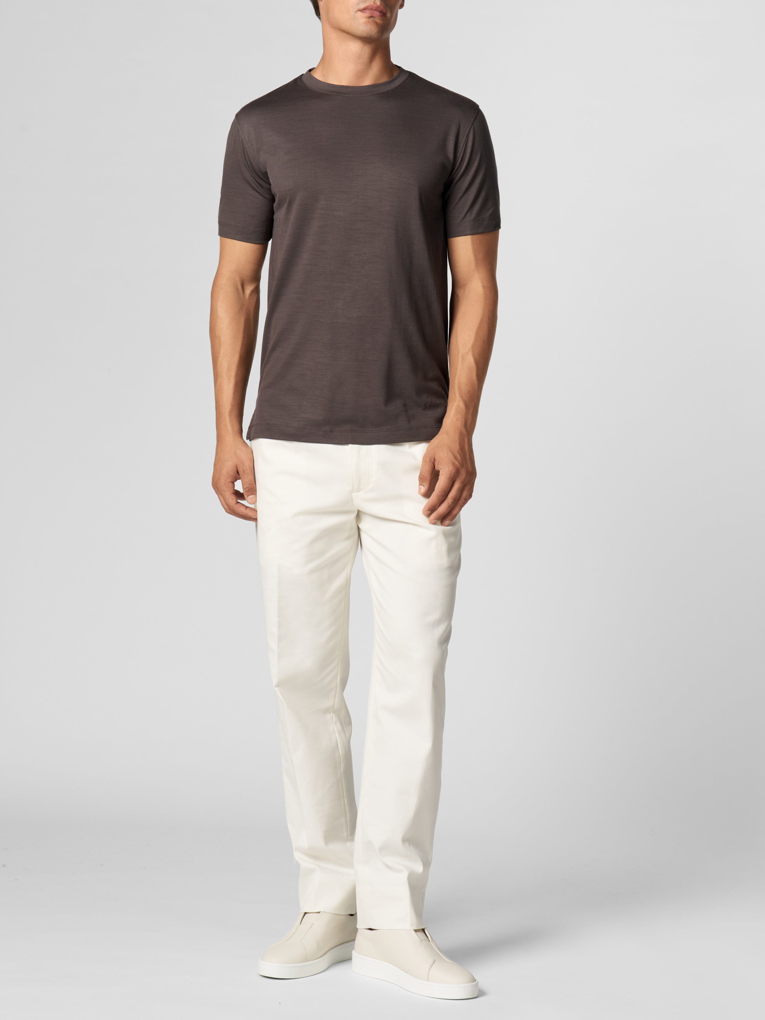 Taupe 120s Wool T-Shirt