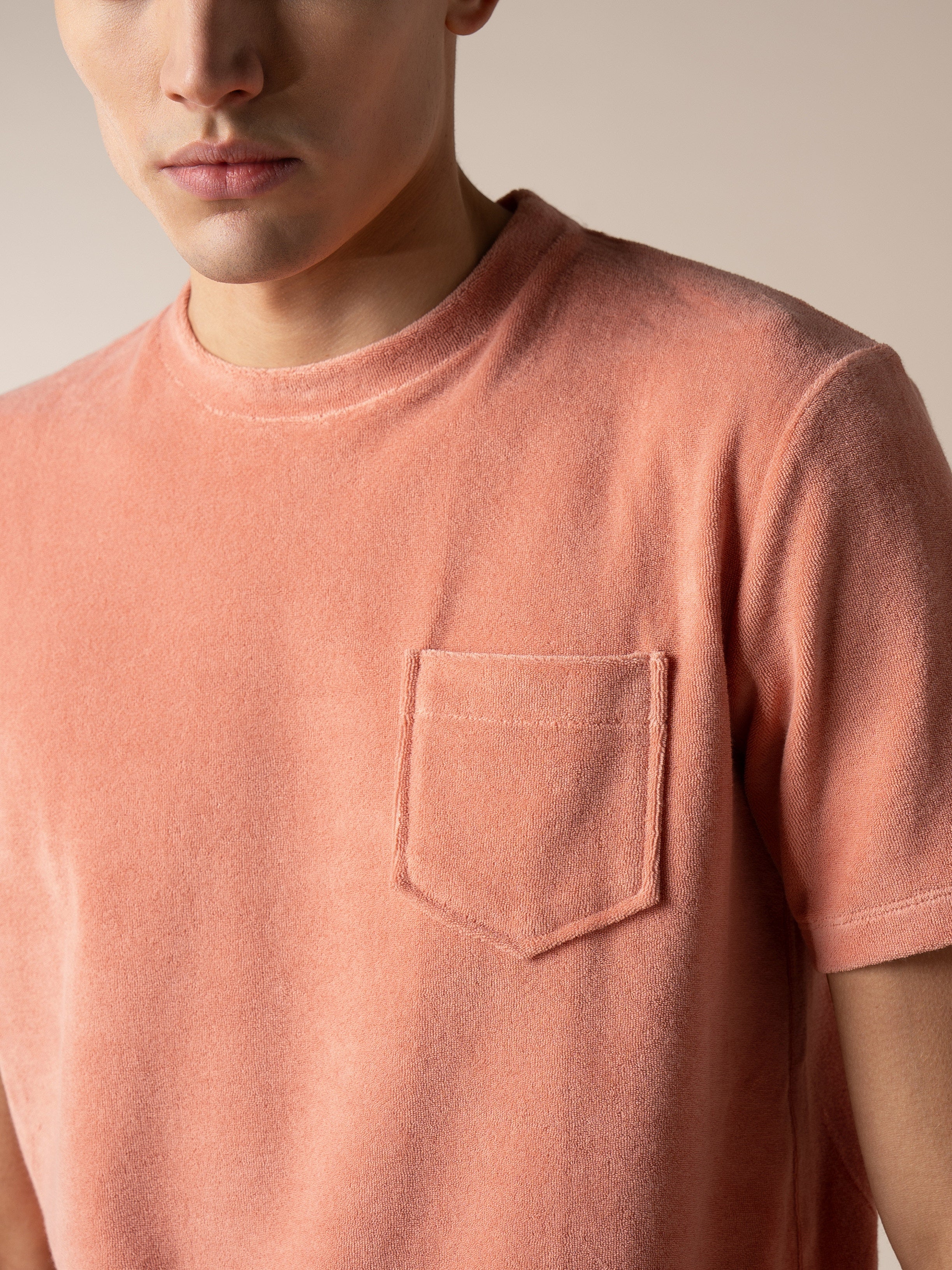 Coral Terry Towelling T-Shirt
