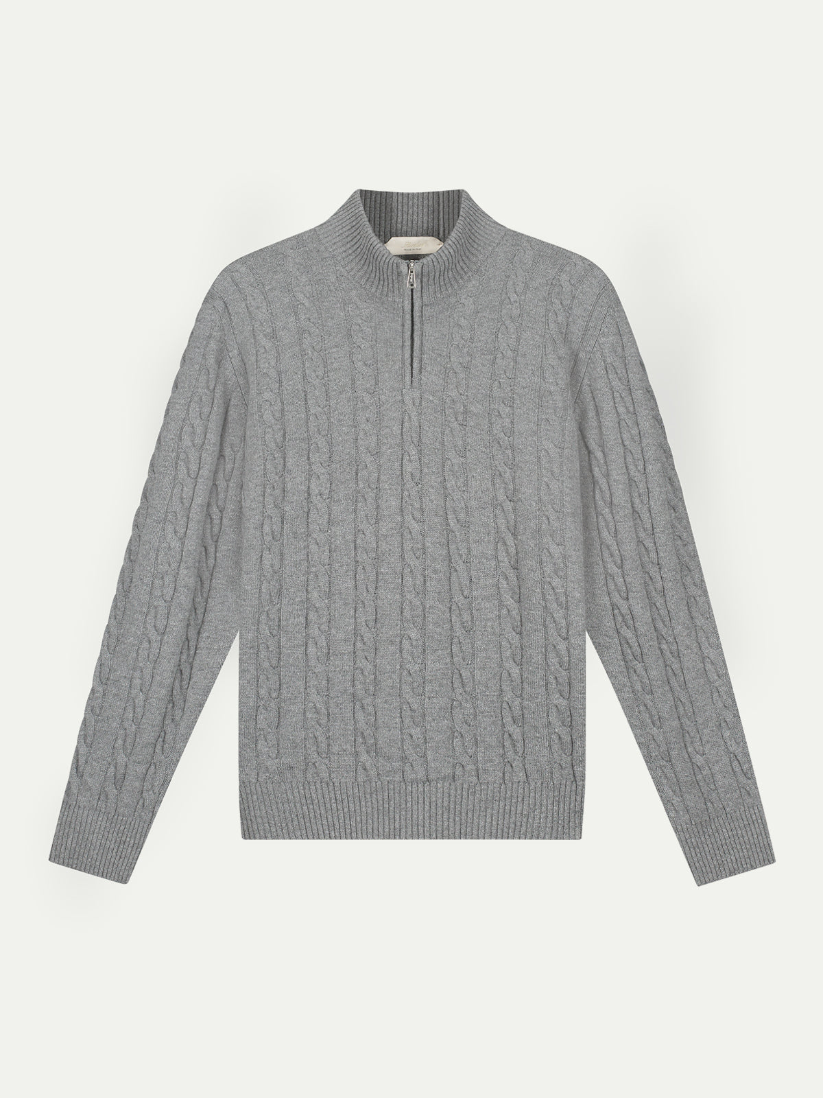 Zipper Cable Sweater Dark Grey