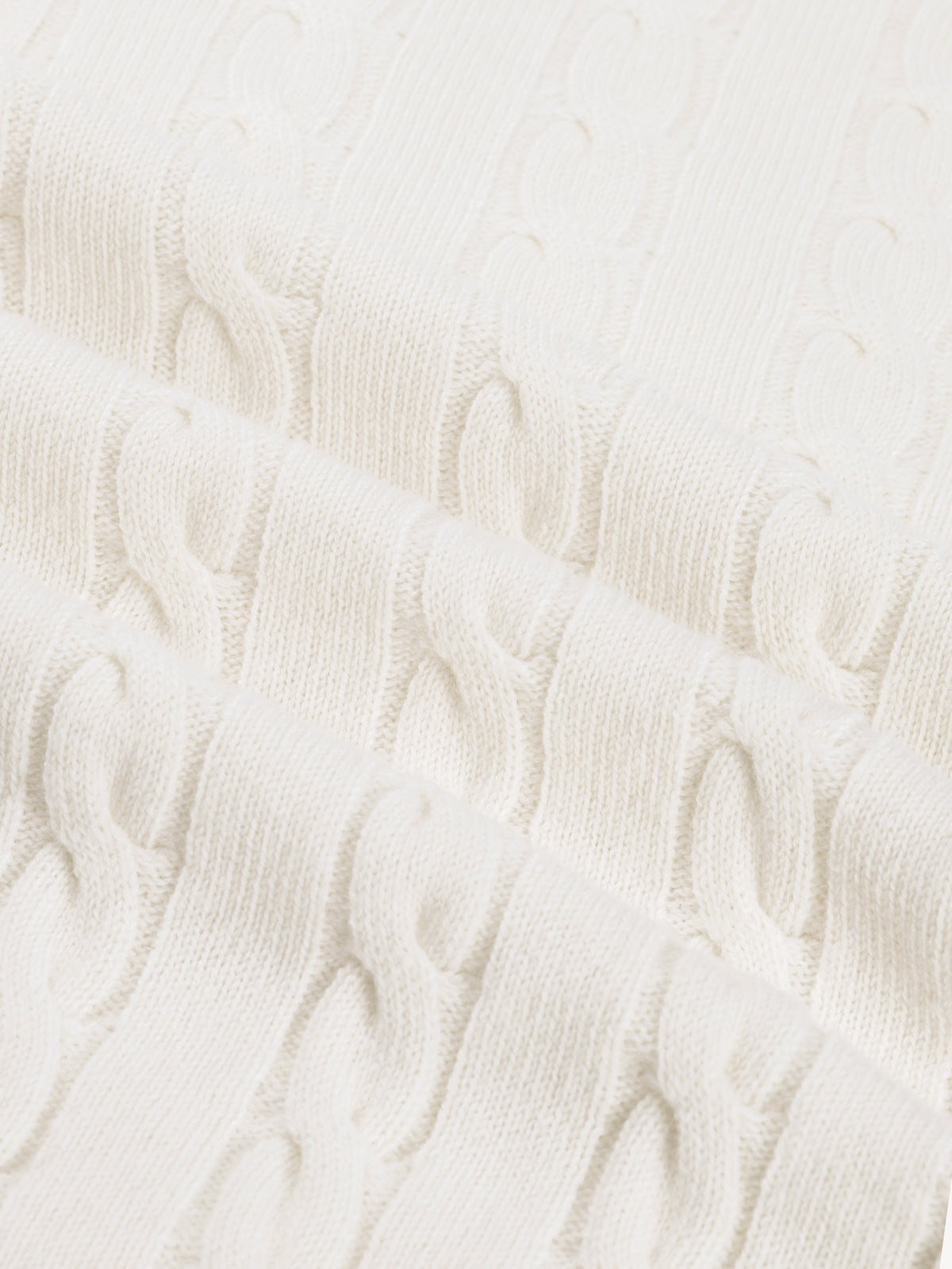 Zipper Cable Sweater Ivory