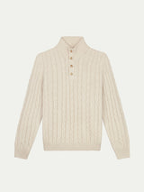 Light Beige Winter Button Sweater
